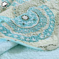 100% Cotton Lightly Quilted Coverlet Set Suzani Queen thumbnail