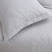 100% Cotton Lightly Quilted Coverlet Set Unity Silver Queen thumbnail