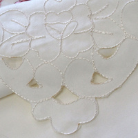 Isadora Flowers Off White Embroidered Rectangular Tablecloth 180 x 275 cm thumbnail