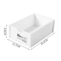 4 Pcs Set Stackable Desktop storage Box Drawer Transparent Plastic Stationery Cosmetic Organizer Box(Clear) thumbnail