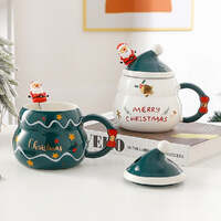 Christmas Cup Gift Box Ceramic Mug Set Mug Gift Set Christmas Coffee Cup(Bell) thumbnail