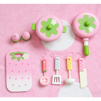 11 Pieces Kids Wooden Kitchen Play Set thumbnail