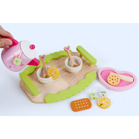 Kids Wooden Kitchen Tea Set Pretend Play thumbnail