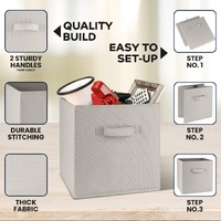 SORTI 27x28x27 CM White 8-Pack Foldable Storage Cubes - Fabric Bookcase Organizers for Toys and More thumbnail