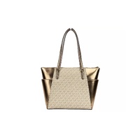 Michael Kors Women's Charlotte Large Leather Top Zip Tote Bag Purse Rose Gold - One Size thumbnail