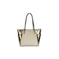 Michael Kors Women's Charlotte Large Leather Top Zip Tote Bag Purse Gold - One Size thumbnail