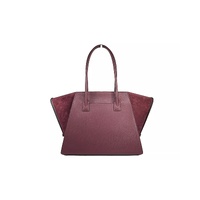 Michael Kors Women's Avril XL Suede Leather Top Zip Satchel Bag Oxblood Red - One Size thumbnail