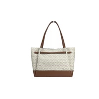 Michael Kors Women's Reed Large Belted Tote Shoulder Bag Purse Vanilla - One Size thumbnail