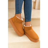 Chestnut Faux Fur Lined Suede Ankle Snow Boots - 37 EU thumbnail