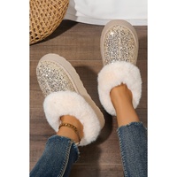 Gold Sequin Plush Lined Thick Sole Snow Boots - 37 EU thumbnail