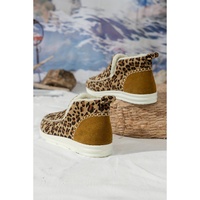 Brown Leopard Print Ankle Patched Flat Winter Fur Boots - 43 EU thumbnail