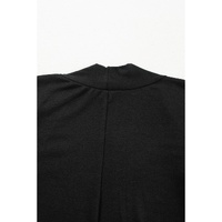 Black Split Long Cardigan and Skinny Pants Lounge Set - S thumbnail