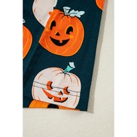 Orange Halloween Pattern Short Sleeve Shirt Pajama Set - S thumbnail