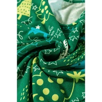 Green Christmas Tree Print V Neck Tee and Pants Lounge Set - L thumbnail
