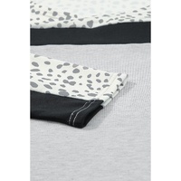 Gray Leopard Colorblock Patchwork Pullover and Shorts Set - M thumbnail