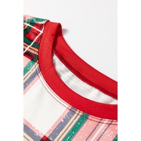 Red Christmas Plaid Allover Top and Pants Lounge Set - XL thumbnail