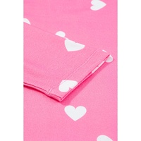 Pink Valentine Heart Print Long Sleeve Tee and Shorts Lounge Set - S thumbnail