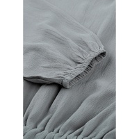 Gray V Neck Long Sleeve Ruffle Tiered Mini Dress - XL thumbnail