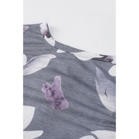 Floral Print Hollow Out Wrap Tie Mini Dress - M thumbnail