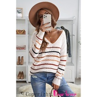 Multicolor Striped Knit Sweater - XL thumbnail