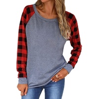 Azura Exchange Raglan Plaid Long Sleeve Top - 2XL thumbnail