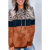 Azura Exchange Leopard Tie Dye Colorblock Hoodie - L thumbnail