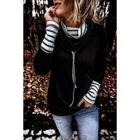 Azura Exchange High Neck Striped Sweatshirt - S thumbnail