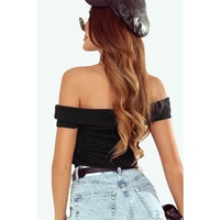 Azura Exchange Criss Cross Off Shoulder Ribbed Top - XL thumbnail