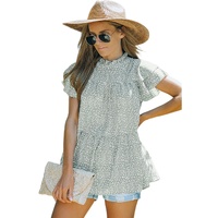 Azura Exchange Ruffled Cheetah Print Top - S thumbnail