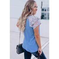 Azura Exchange Tiered Lace Sleeve Knit Top - L thumbnail