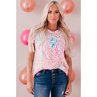 Azura Exchange Leopard V Neck Short Sleeve Top - L thumbnail