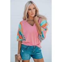 Azura Exchange Color Block Bubble Sleeve Top - M thumbnail