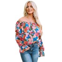 Azura Exchange Floral Print Off Shoulder Blouse - L thumbnail