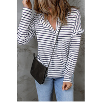 Azura Exchange Striped Print Ruffled Buttoned Top - XL thumbnail