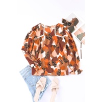 Azura Exchange Printed Long Sleeve Blouse - M thumbnail