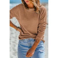 Azura Exchange Waffle Knit Drop Shoulder Long Sleeve Top - L thumbnail