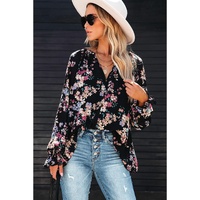 Azura Exchange Wildflower Print Chiffon Blouse - L thumbnail