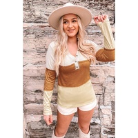 Azura Exchange Color Block Henley Top - XL thumbnail