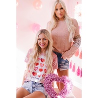Azura Exchange Sequin Splicing Sleeves Knit Top - L thumbnail