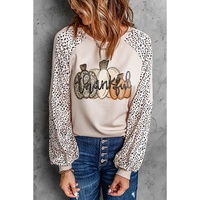 Azura Exchange Thankful Leopard Print Long Sleeve Top - 2XL thumbnail