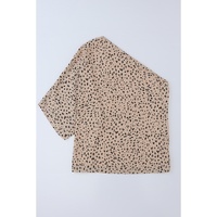 Azura Exchange Leopard Asymmetric One Shoulder Blouse - M thumbnail