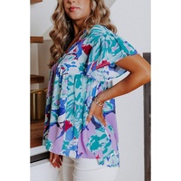 Azura Exchange Print Flutter Sleeve Blouse - L thumbnail