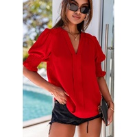 Azura Exchange Half Sleeve V Neck Blouse - M thumbnail