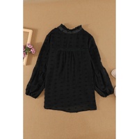 Azura Exchange Swiss Dot Ruffle Babydoll Blouse - S thumbnail
