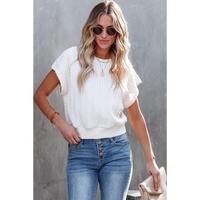 Azura Exchange Textured Knit Short Sleeve Top - XL thumbnail
