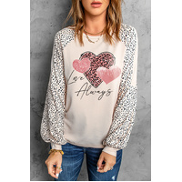 Azura Exchange Love Always Heart Leopard Color Block Top - L thumbnail