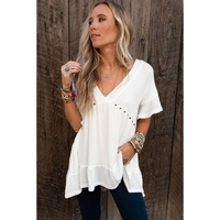 Azura Exchange Knit V Neck Studded Blouse - XL thumbnail