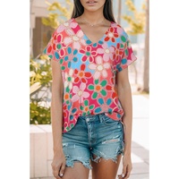 Azura Exchange Abstract Print V Neck Dolman Blouse - M thumbnail