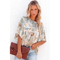 Azura Exchange Paisley Print Wide Sleeves Loose Blouse - S thumbnail