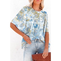 Azura Exchange Paisley Print Wide Sleeves Blouse - S thumbnail